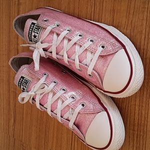 Converse Pink with Shifting Glitters Low Tops Sz 5